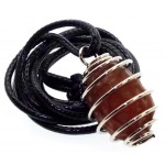 Mongolian Gobi Desert Agate Spiral Pendant